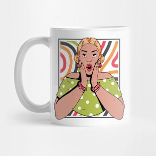 Chisme Queen Pop Art Portrait of Young Woman AT Mug